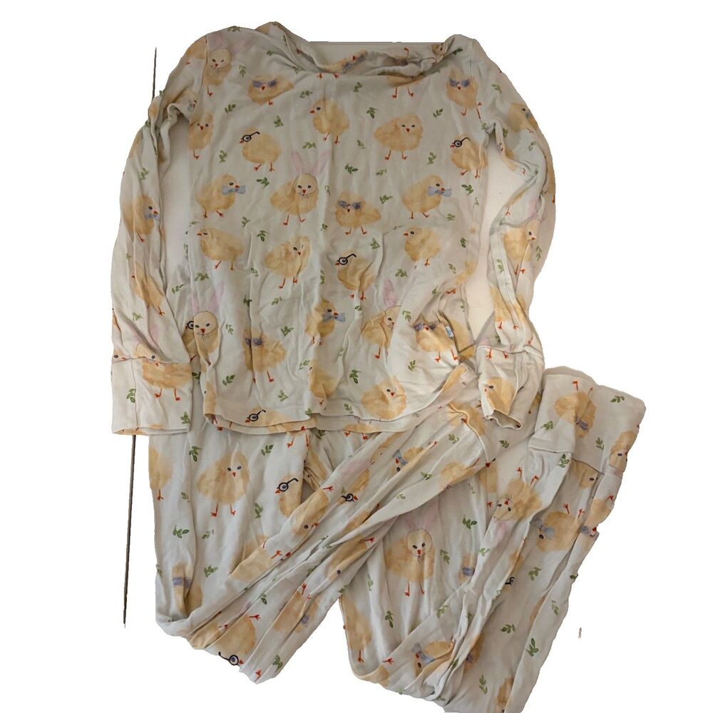 Posh Peanut Pajama Set 7-8 Years Easter Long Sleeve Chick Bamboo